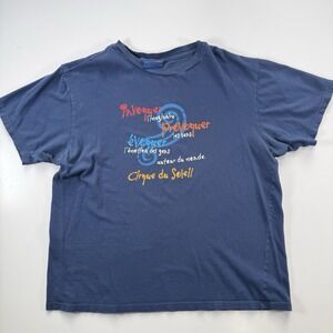 CIRQUE‎ DU SOLEIL S/S Crew T-Shirt Womens Medium Blue Invoke Imagination French